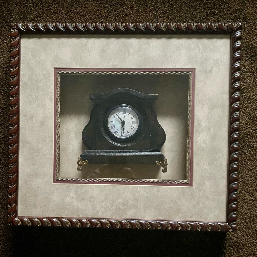 Classic Dark Cherry Beautiful Framed Wall Clock